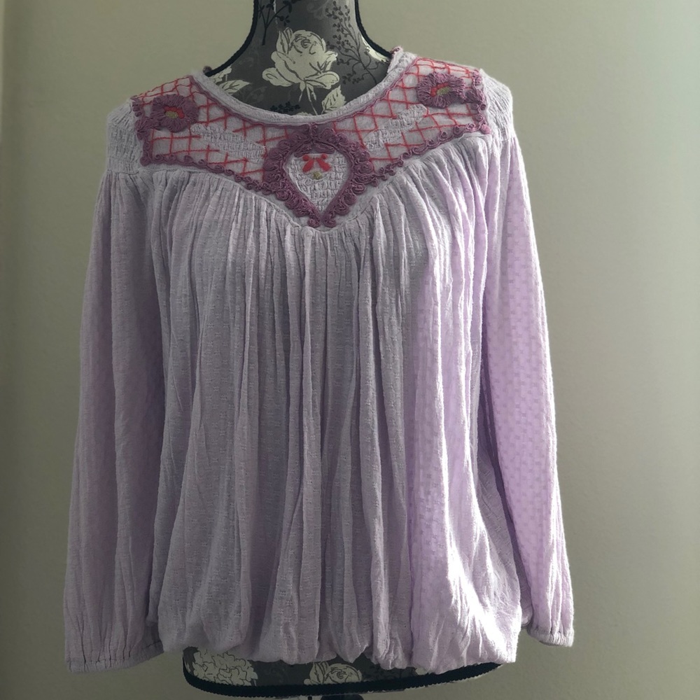 FREE PEOPLE embroidery top